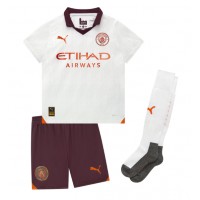 Dětský fotbalový dres Manchester City Julian Alvarez #19 2023-24 Venkovní Krátký Rukáv (+ trenýrky)